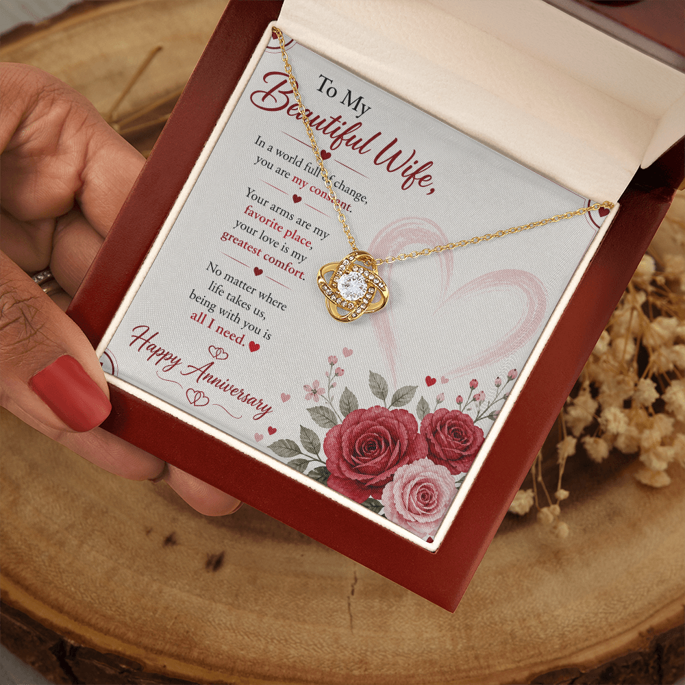 Anniversary Necklace Gift for Wife with Message Card