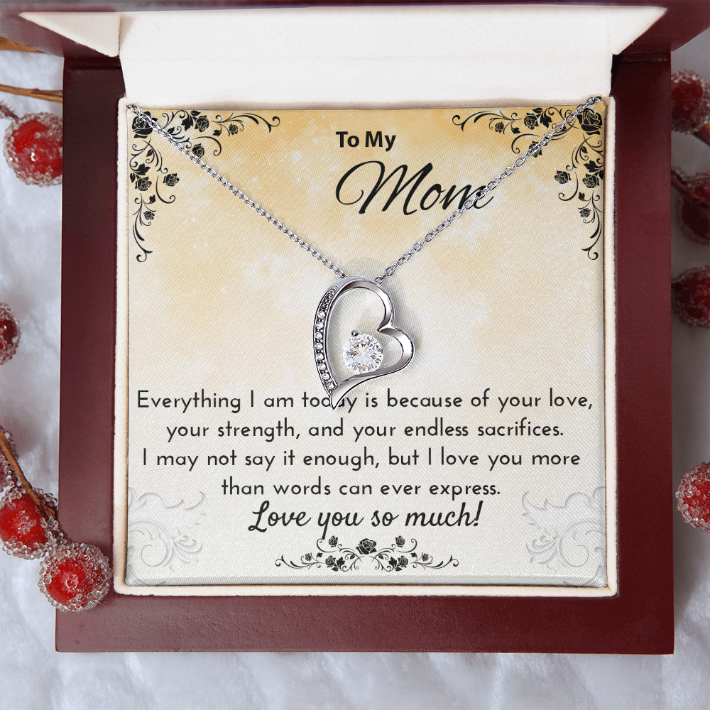 Emotional Necklace Gift for Mom – Heartfelt Jewelry Keepsake with Message Card