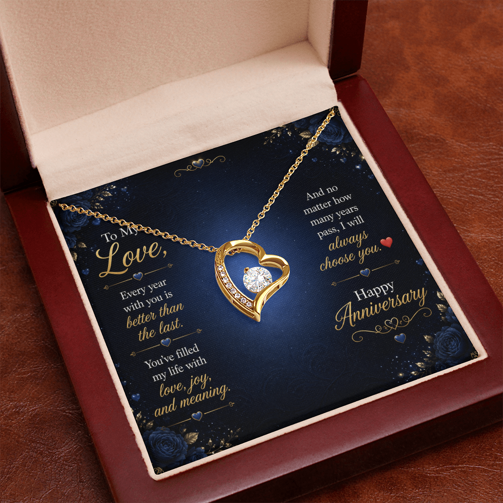To My Love – “I Will Always Choose You” Anniversary Necklace Gift