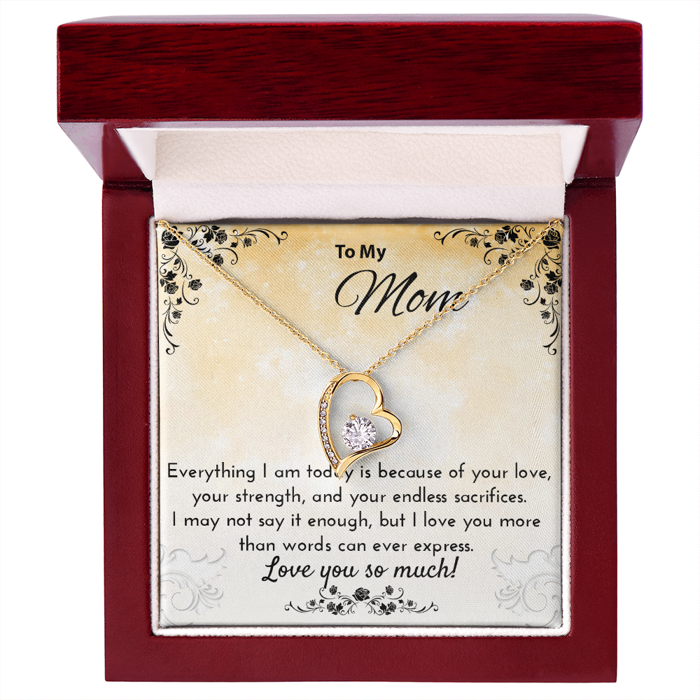Emotional Necklace Gift for Mom – Heartfelt Jewelry Keepsake with Message Card