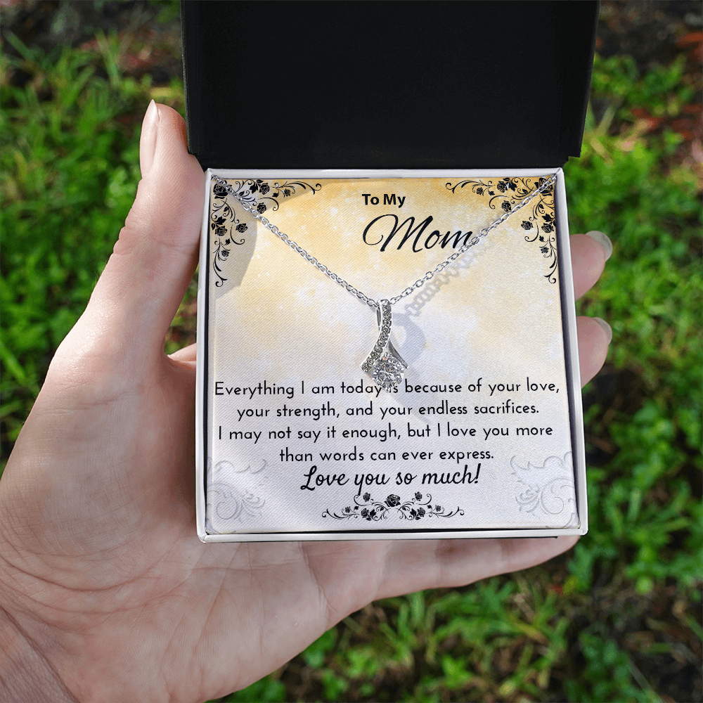 Gift for Mom Necklace – Sentimental Jewelry with Love Message Card