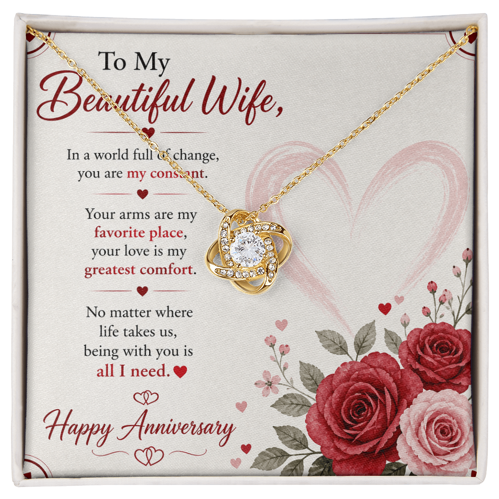 Anniversary Necklace Gift for Wife with Message Card