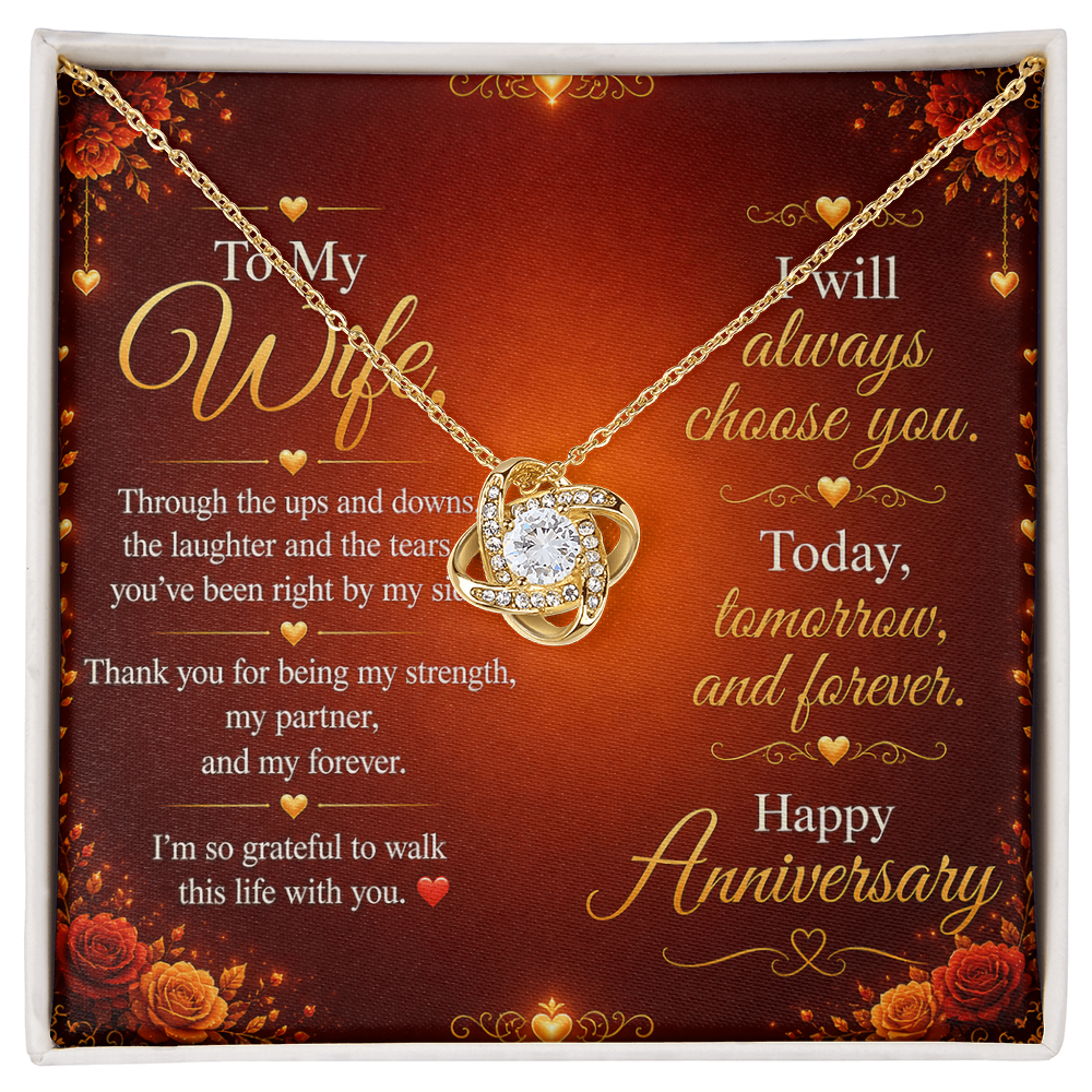 To My Wife – “My Strength, My Forever” Anniversary Necklace Gift