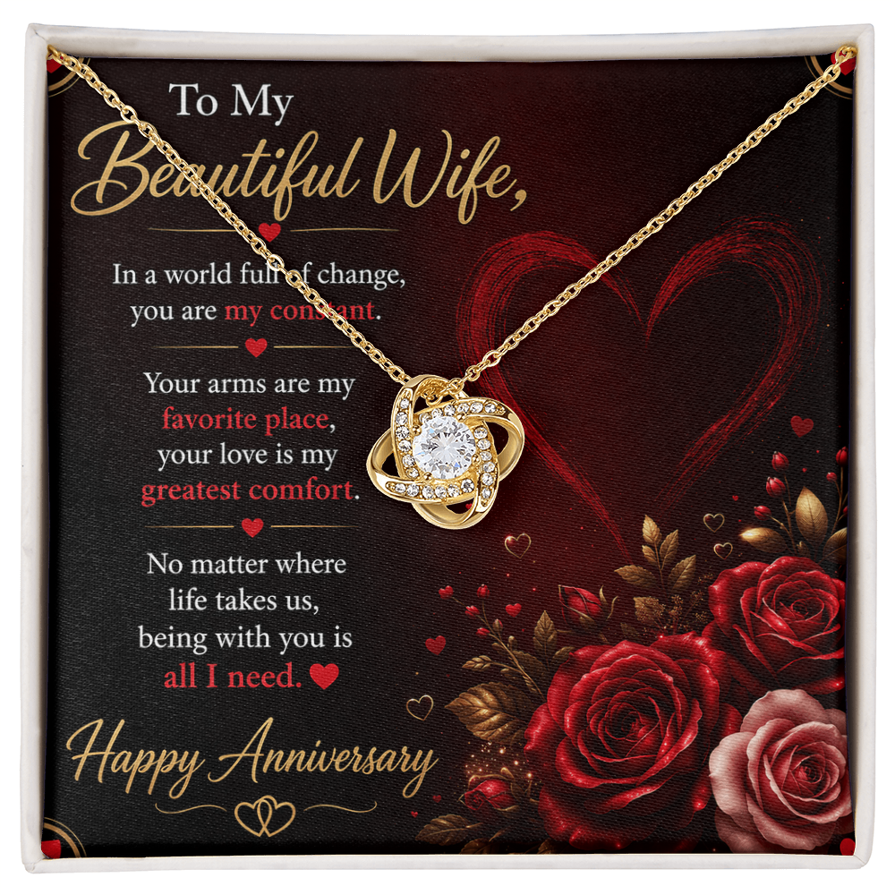Anniversary Necklace Gift for Wife with Message Card