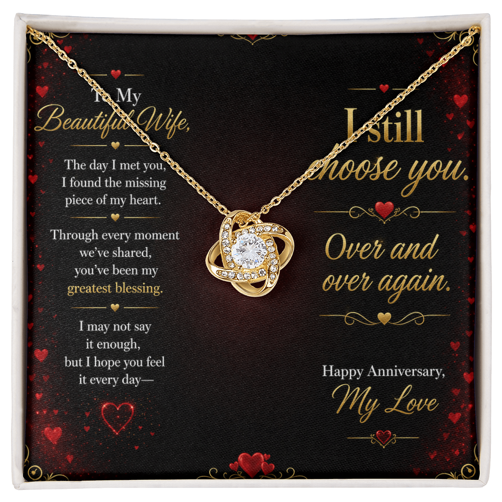 To My Beautiful Wife – “I Still Choose You” Anniversary Necklace Gift