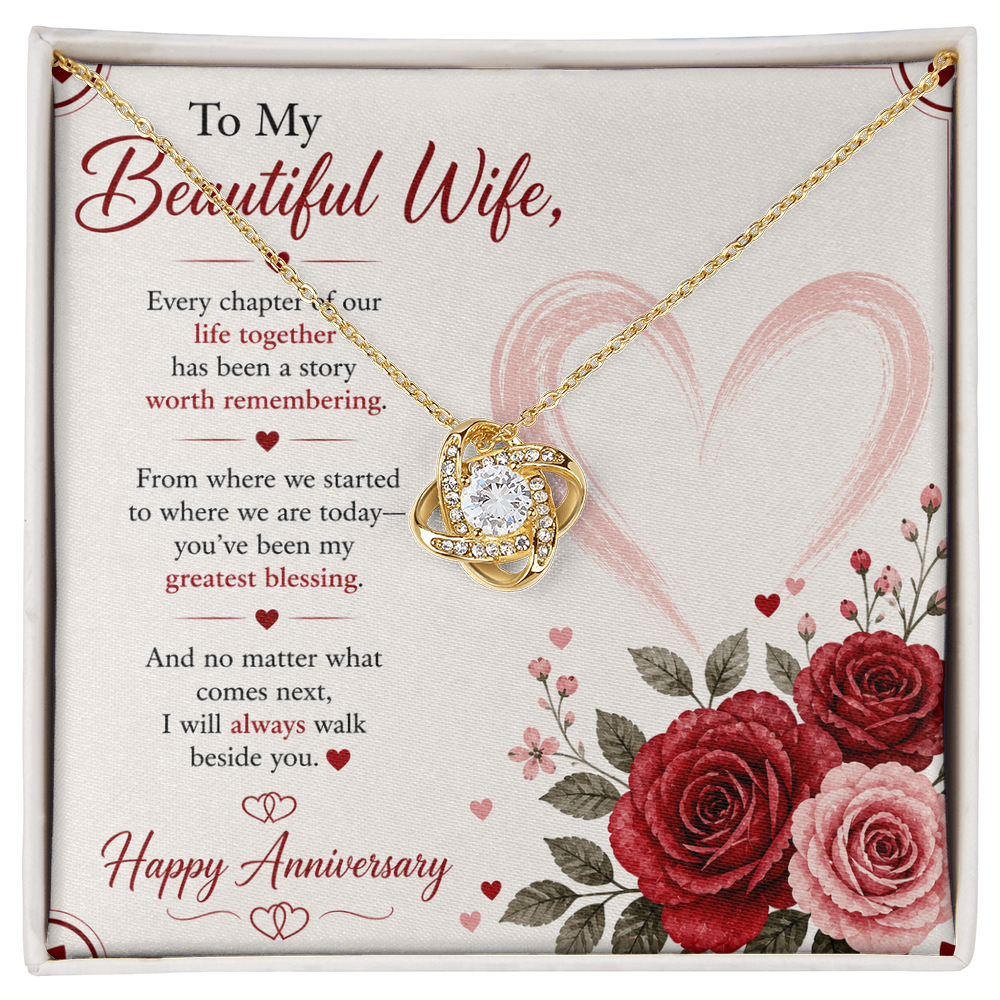 Anniversary Gift for Her – Love Necklace with Message Card