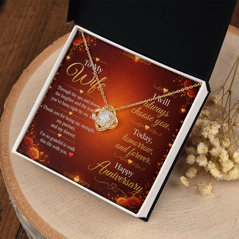 To My Wife – “My Strength, My Forever” Anniversary Necklace Gift