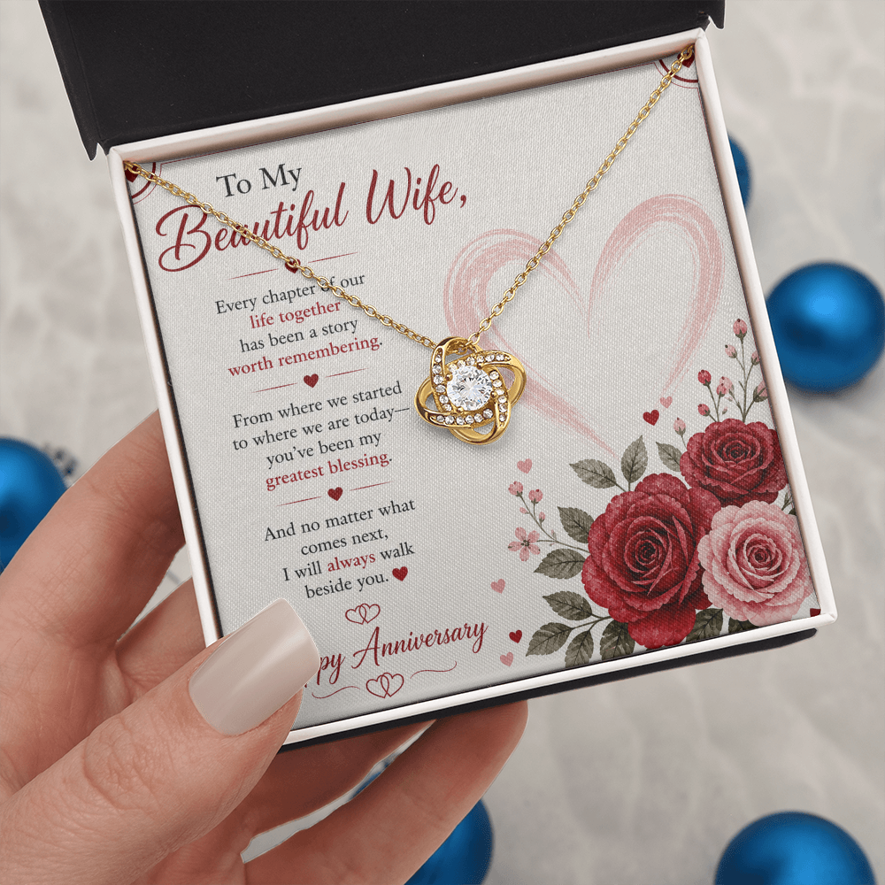 Anniversary Gift for Her – Love Necklace with Message Card