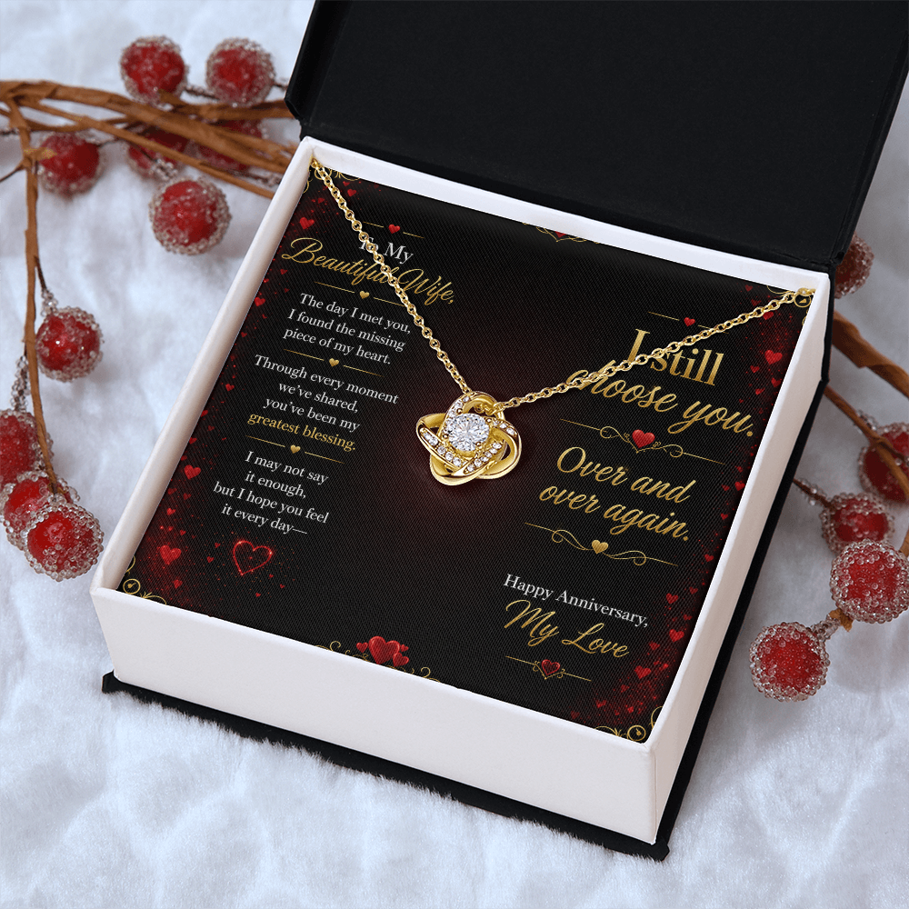 To My Beautiful Wife – “I Still Choose You” Anniversary Necklace Gift