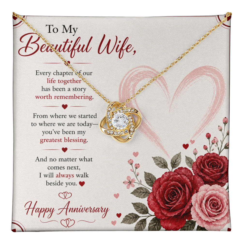 Anniversary Gift for Her – Love Necklace with Message Card