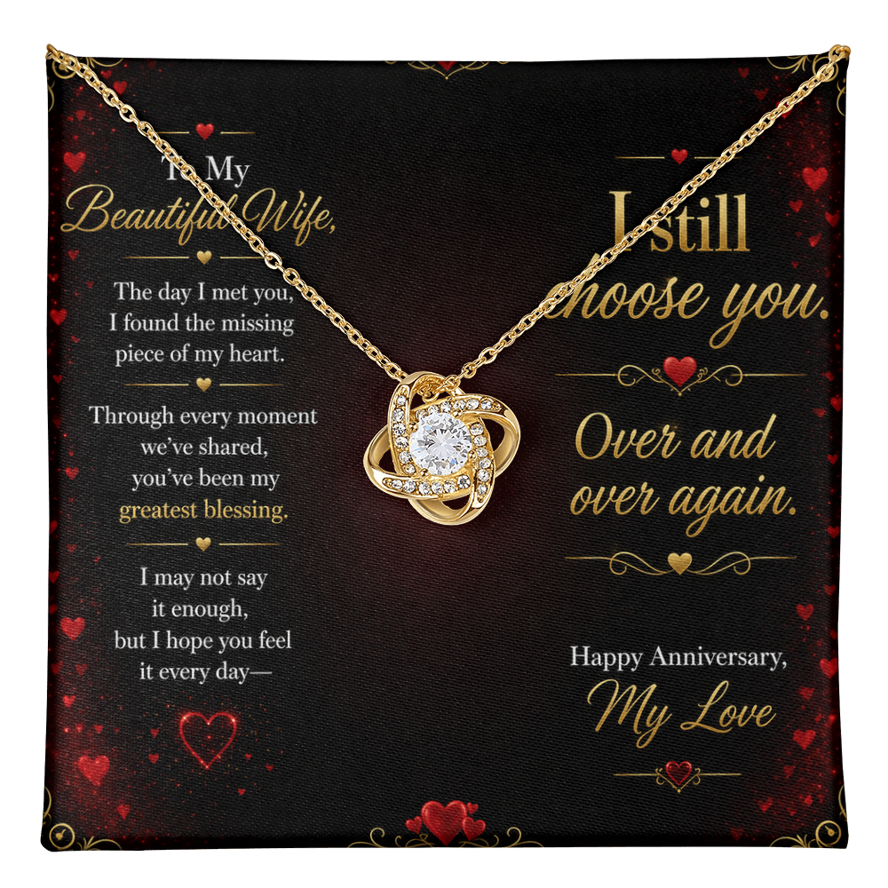 To My Beautiful Wife – “I Still Choose You” Anniversary Necklace Gift