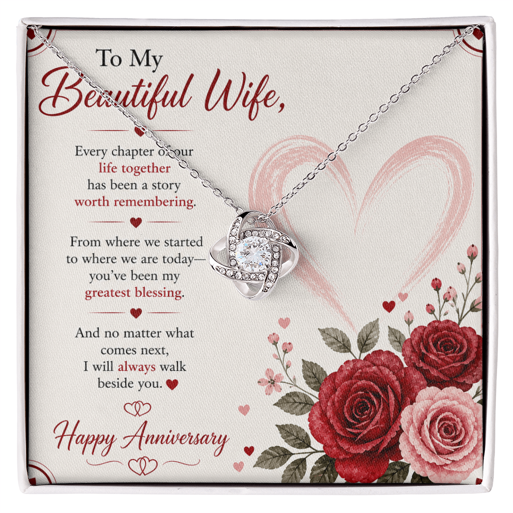 Anniversary Gift for Her – Love Necklace with Message Card