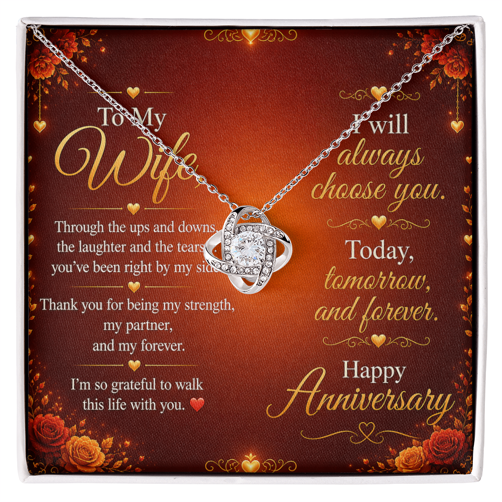 To My Wife – “My Strength, My Forever” Anniversary Necklace Gift