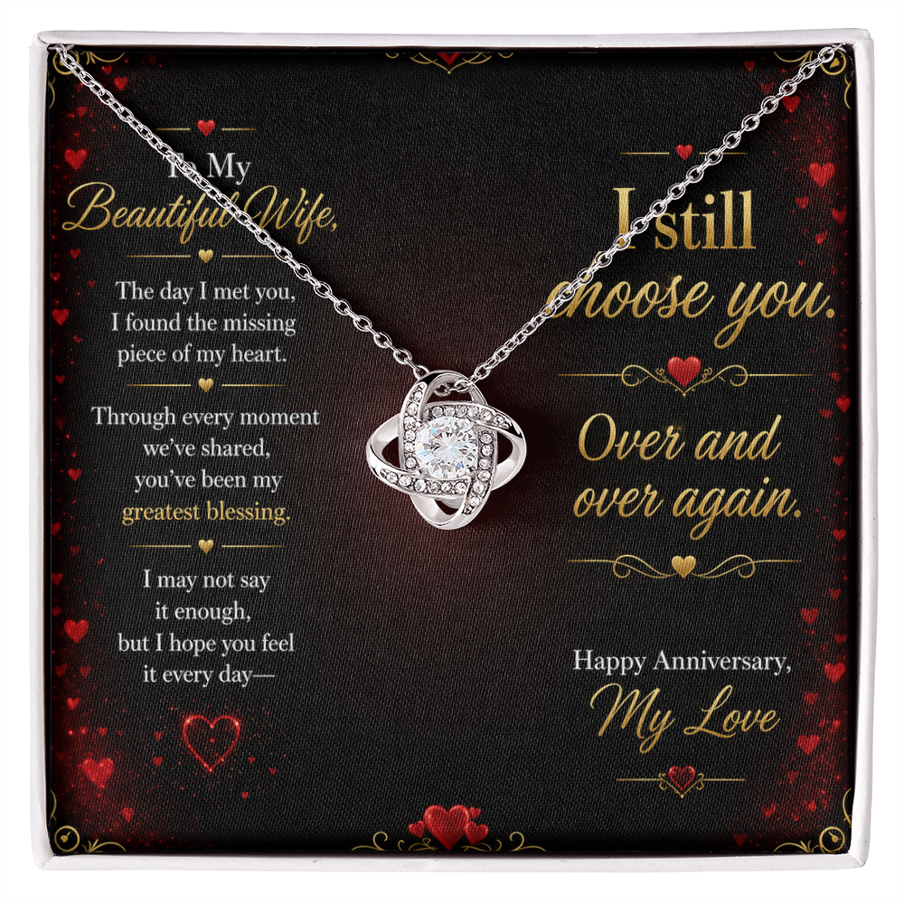 To My Beautiful Wife – “I Still Choose You” Anniversary Necklace Gift