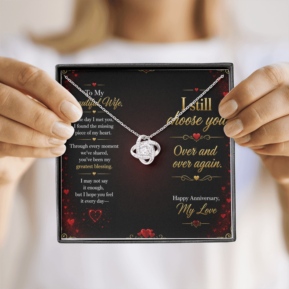 To My Beautiful Wife – “I Still Choose You” Anniversary Necklace Gift