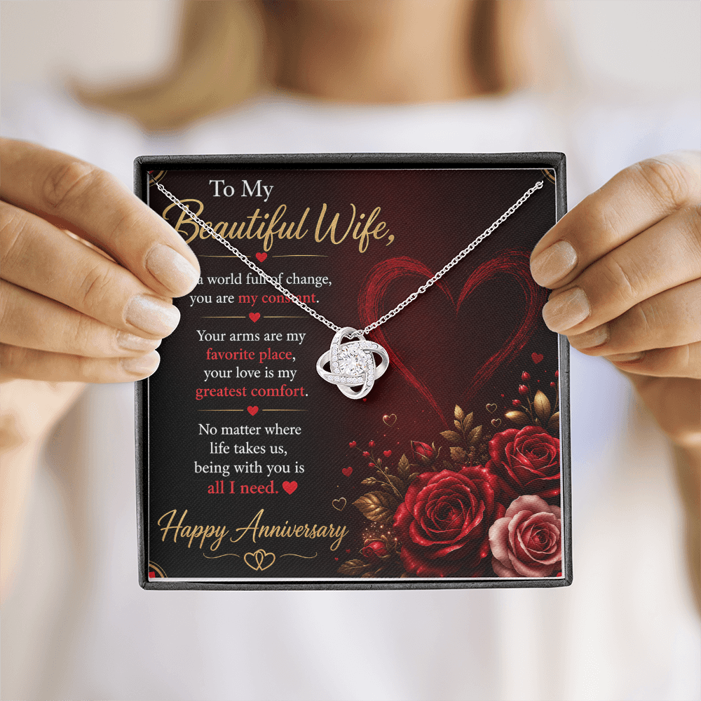Anniversary Necklace Gift for Wife with Message Card