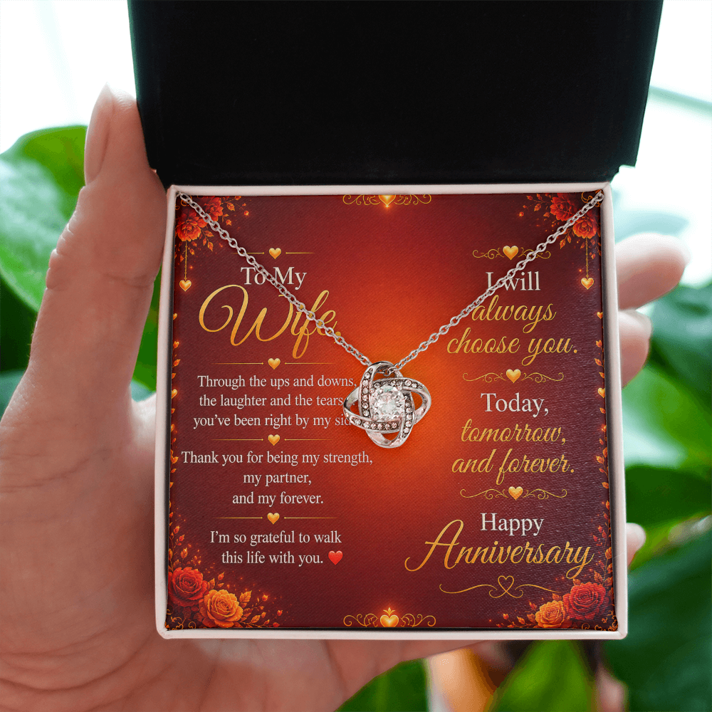 To My Wife – “My Strength, My Forever” Anniversary Necklace Gift