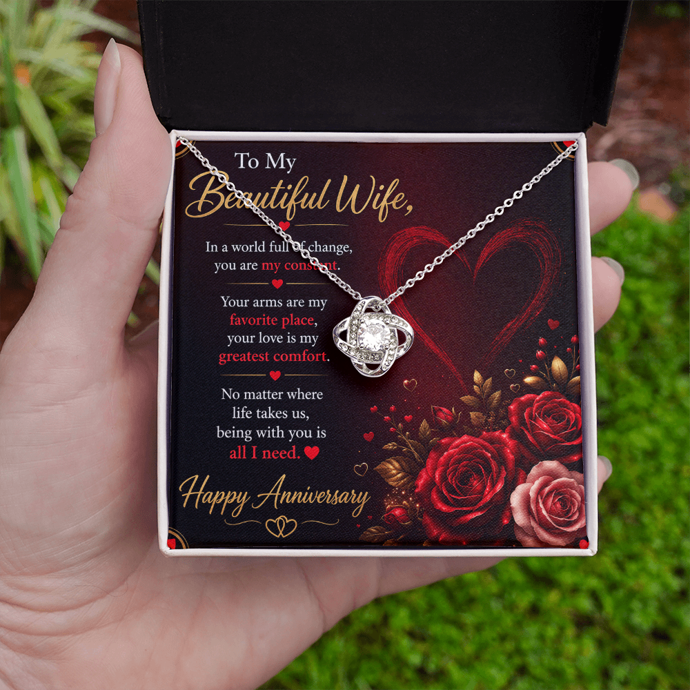 Anniversary Necklace Gift for Wife with Message Card