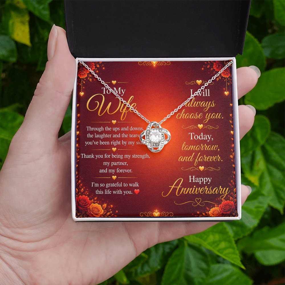 To My Wife – “My Strength, My Forever” Anniversary Necklace Gift