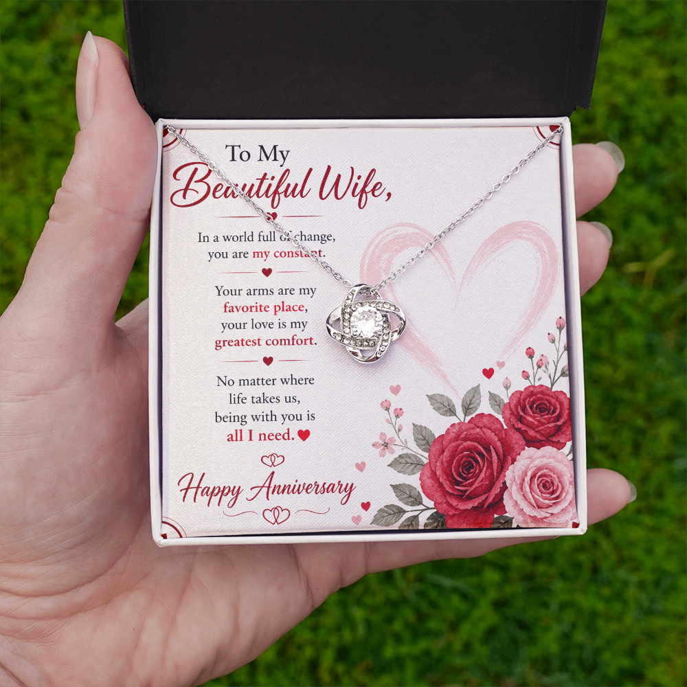 Anniversary Necklace Gift for Wife with Message Card
