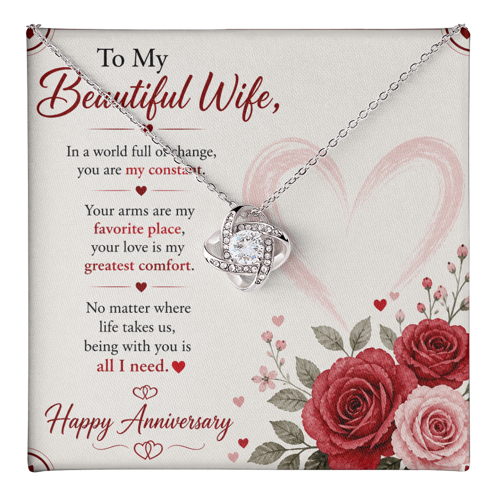 Anniversary Necklace Gift for Wife with Message Card