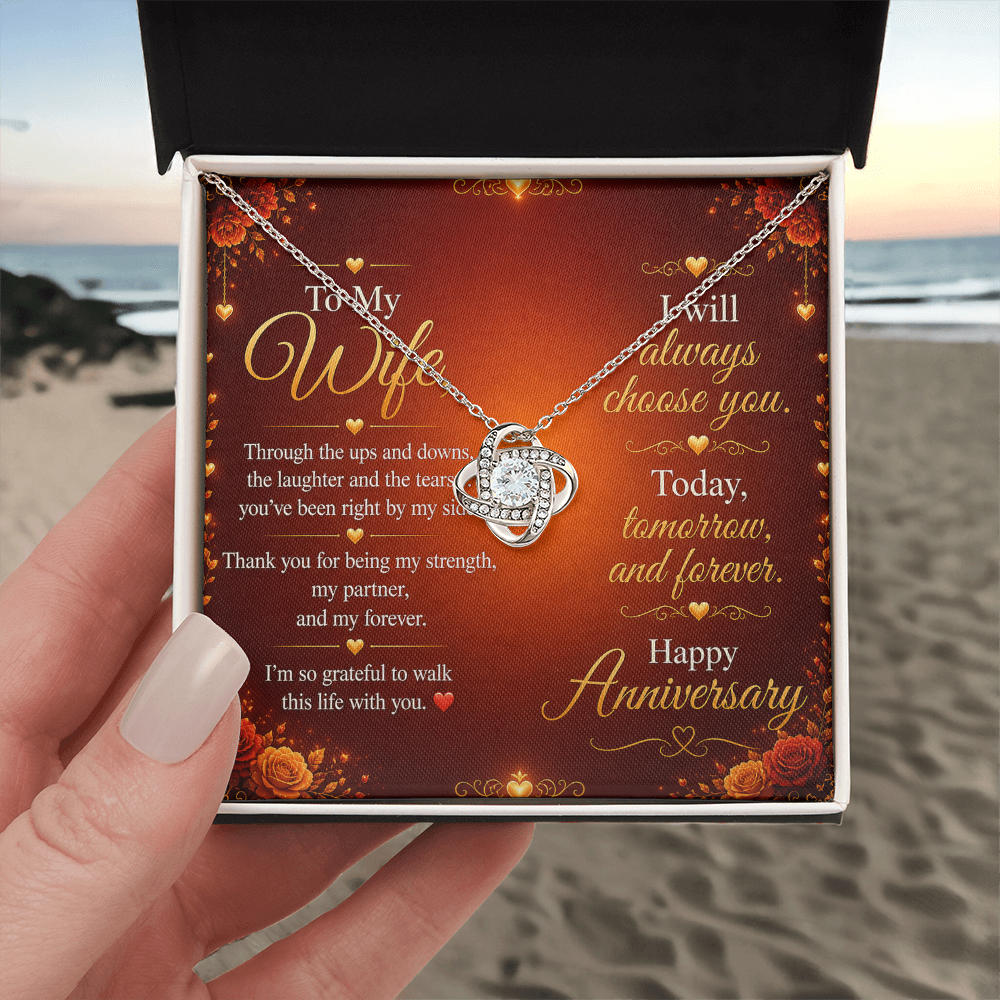 To My Wife – “My Strength, My Forever” Anniversary Necklace Gift