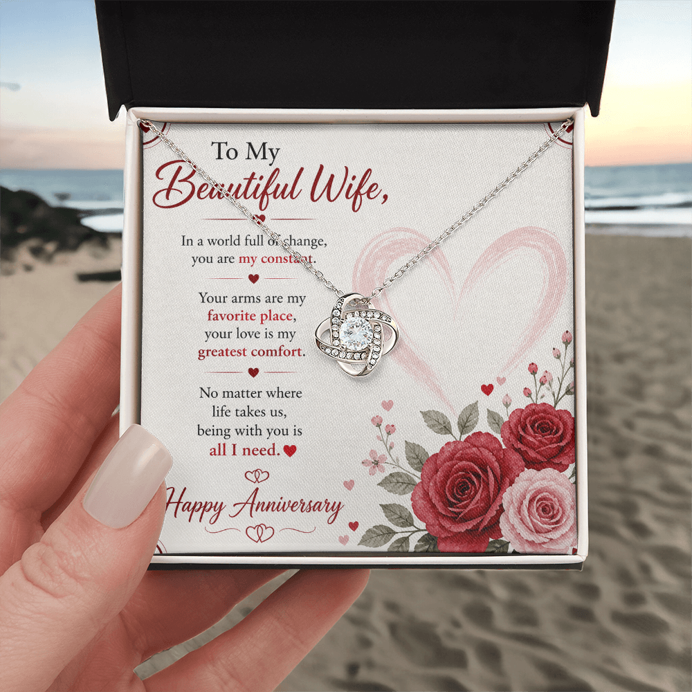 Anniversary Necklace Gift for Wife with Message Card