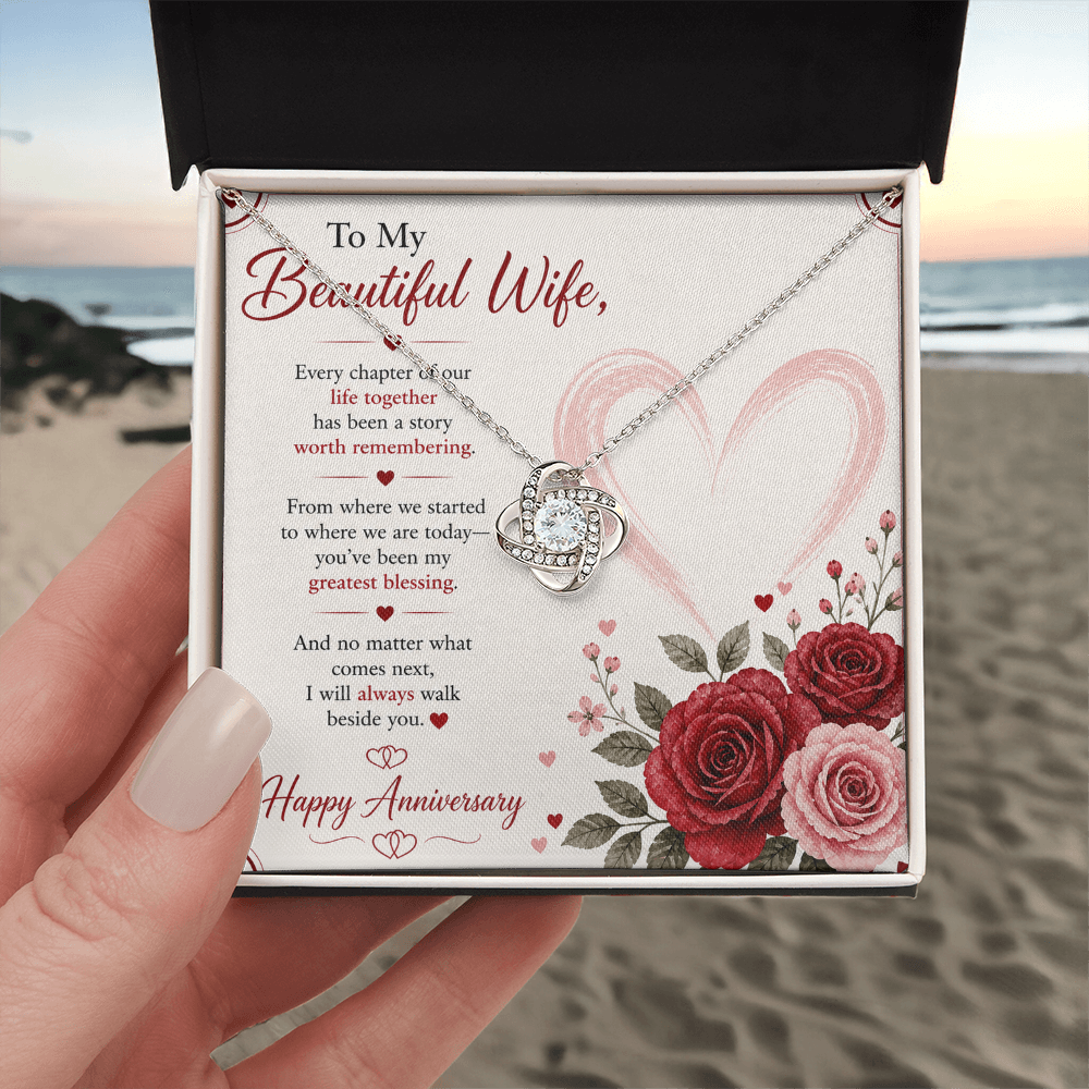 Anniversary Gift for Her – Love Necklace with Message Card