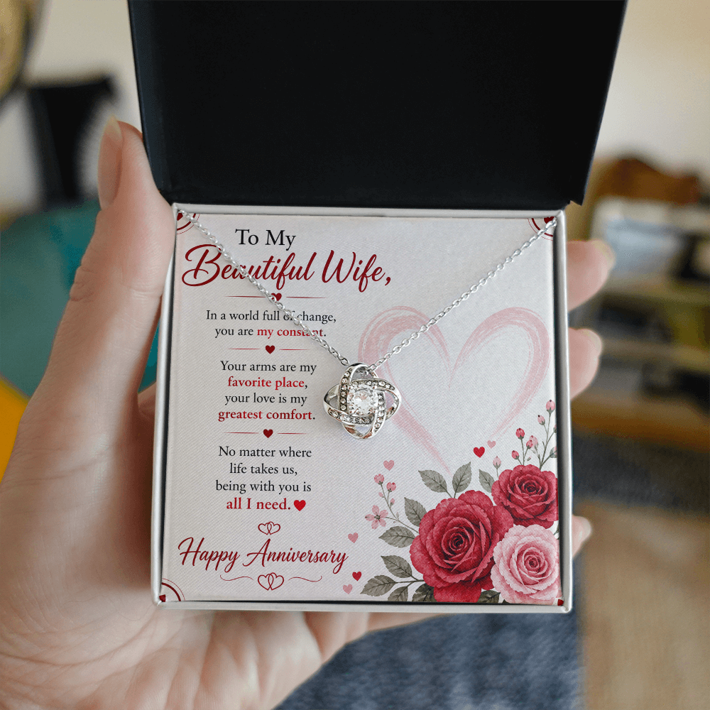 Anniversary Necklace Gift for Wife with Message Card
