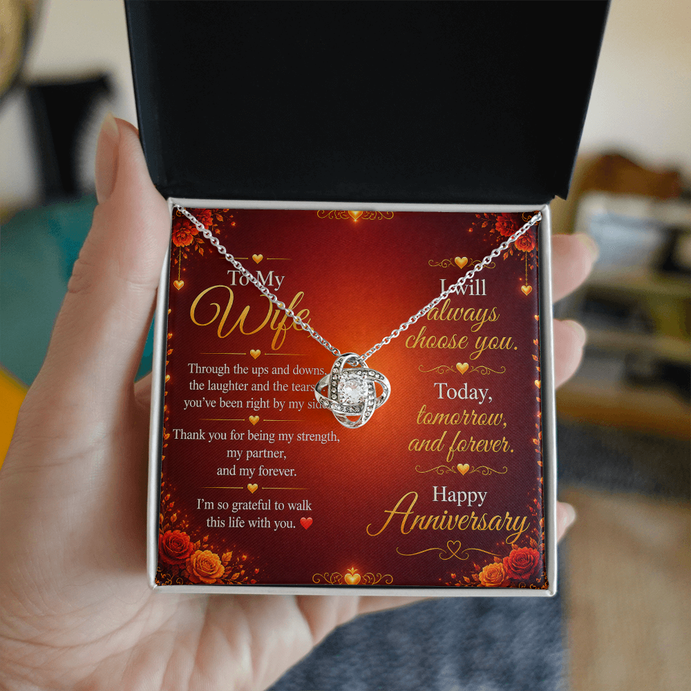 To My Wife – “My Strength, My Forever” Anniversary Necklace Gift