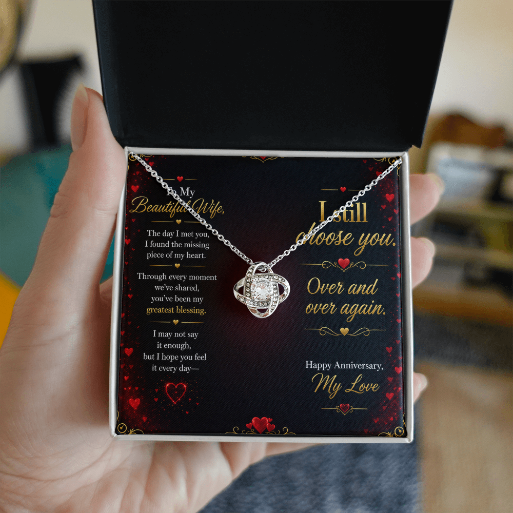 To My Beautiful Wife – “I Still Choose You” Anniversary Necklace Gift