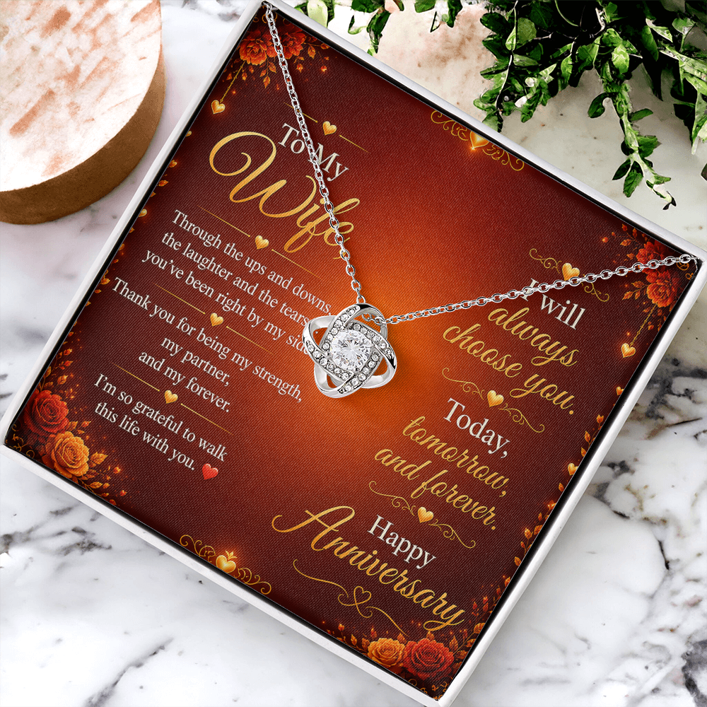 To My Wife – “My Strength, My Forever” Anniversary Necklace Gift