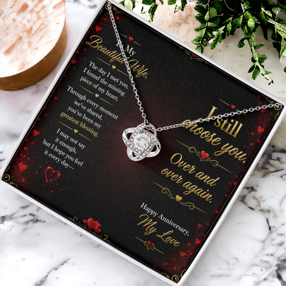 To My Beautiful Wife – “I Still Choose You” Anniversary Necklace Gift