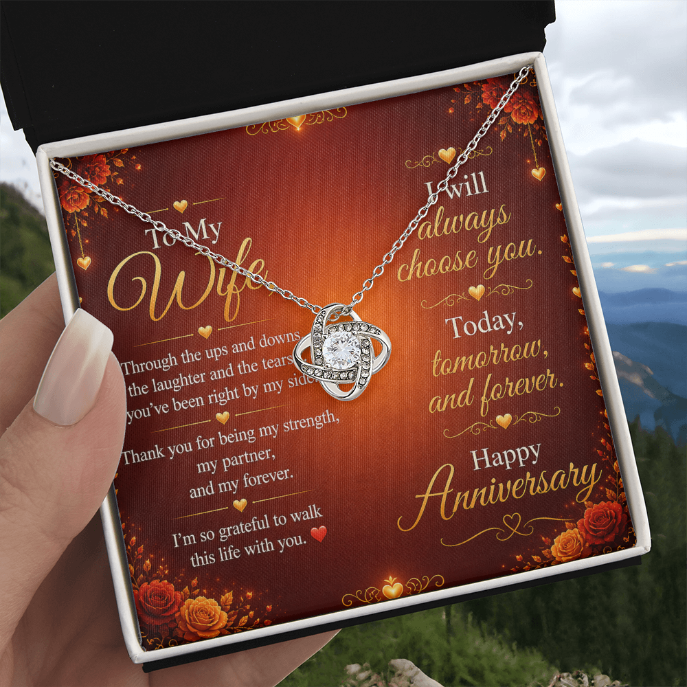 To My Wife – “My Strength, My Forever” Anniversary Necklace Gift