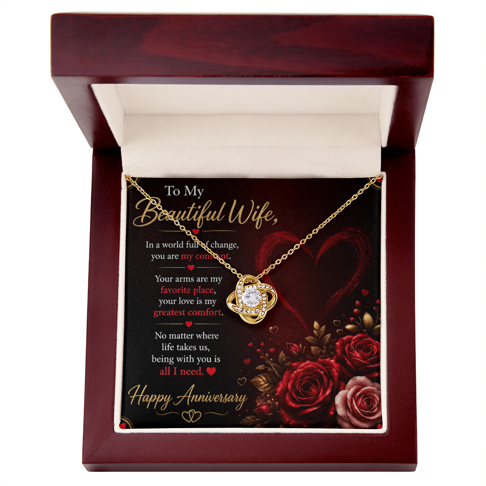 Anniversary Necklace Gift for Wife with Message Card