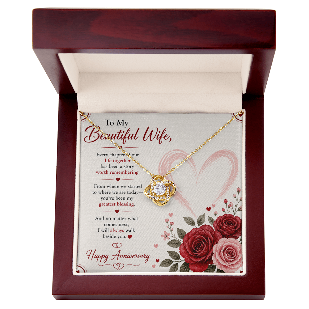 Anniversary Gift for Her – Love Necklace with Message Card