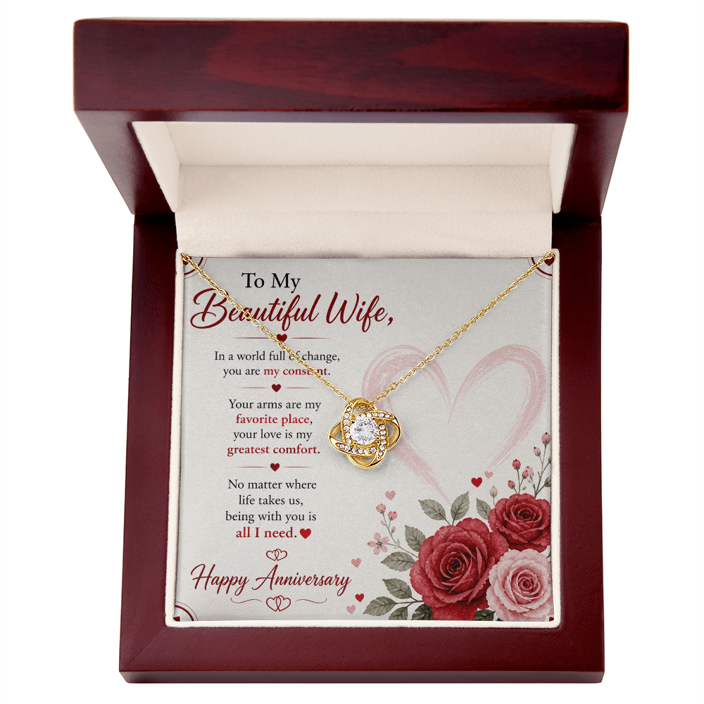 Anniversary Necklace Gift for Wife with Message Card