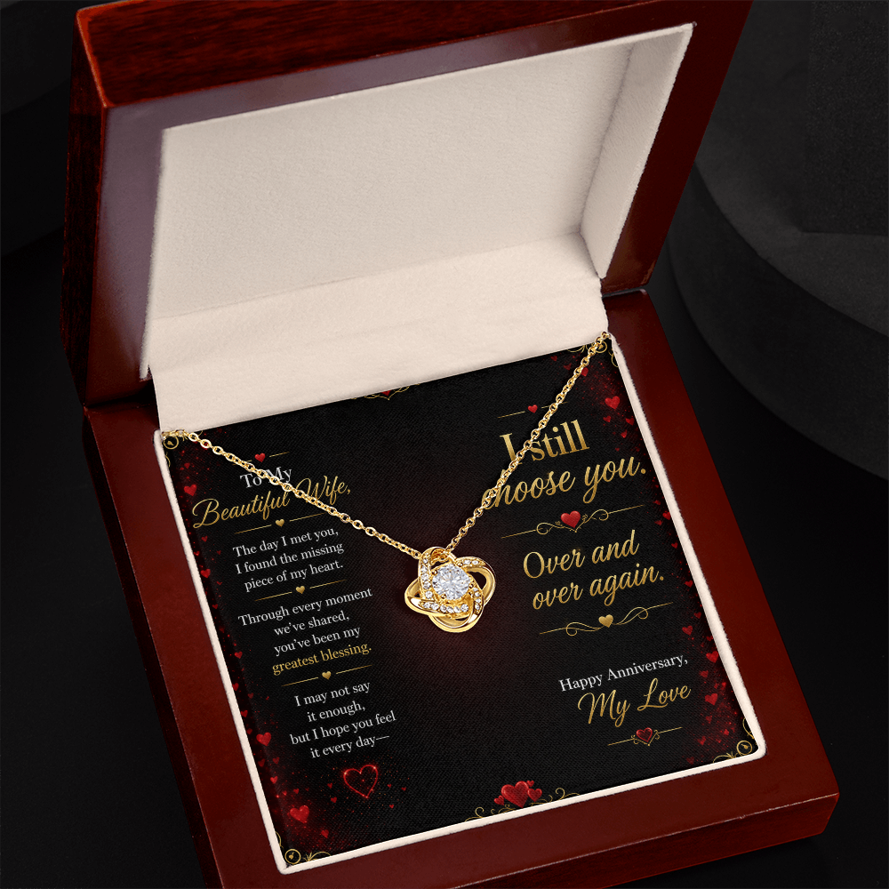 To My Beautiful Wife – “I Still Choose You” Anniversary Necklace Gift