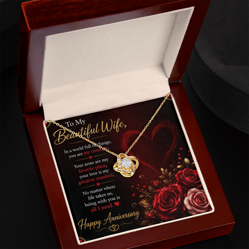 Anniversary Necklace Gift for Wife with Message Card