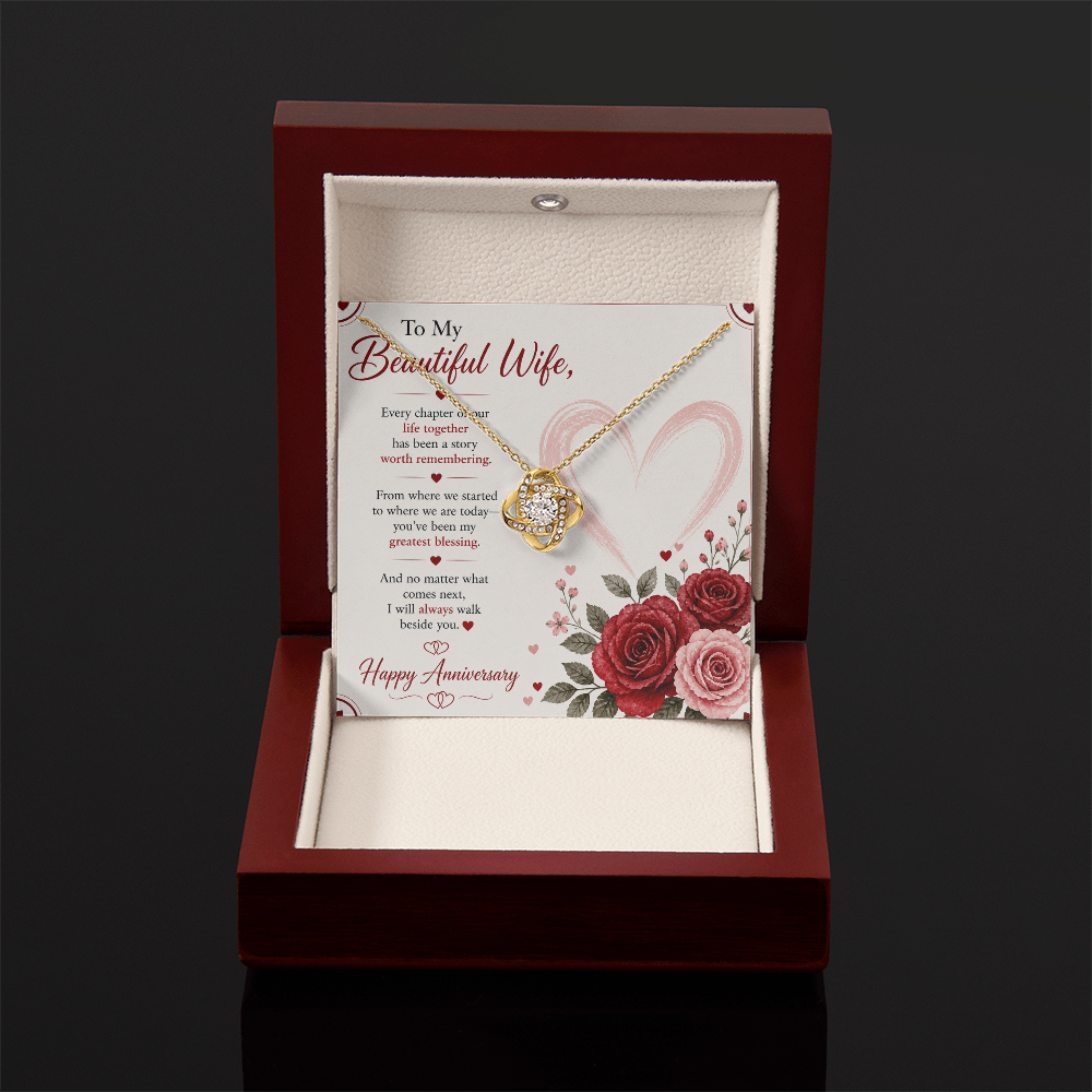 Anniversary Gift for Her – Love Necklace with Message Card