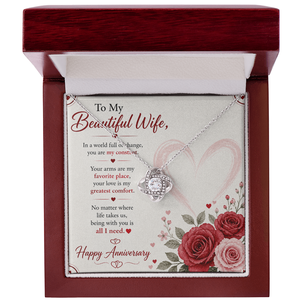 Anniversary Necklace Gift for Wife with Message Card