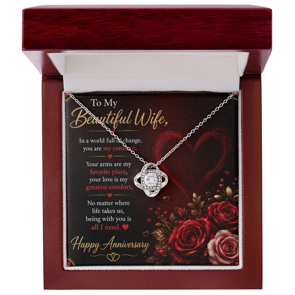 Anniversary Necklace Gift for Wife with Message Card