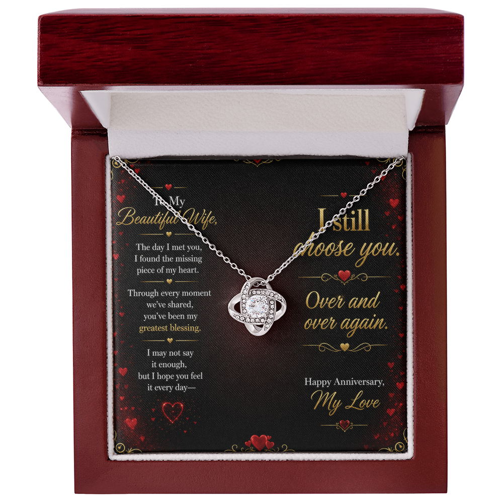 To My Beautiful Wife – “I Still Choose You” Anniversary Necklace Gift