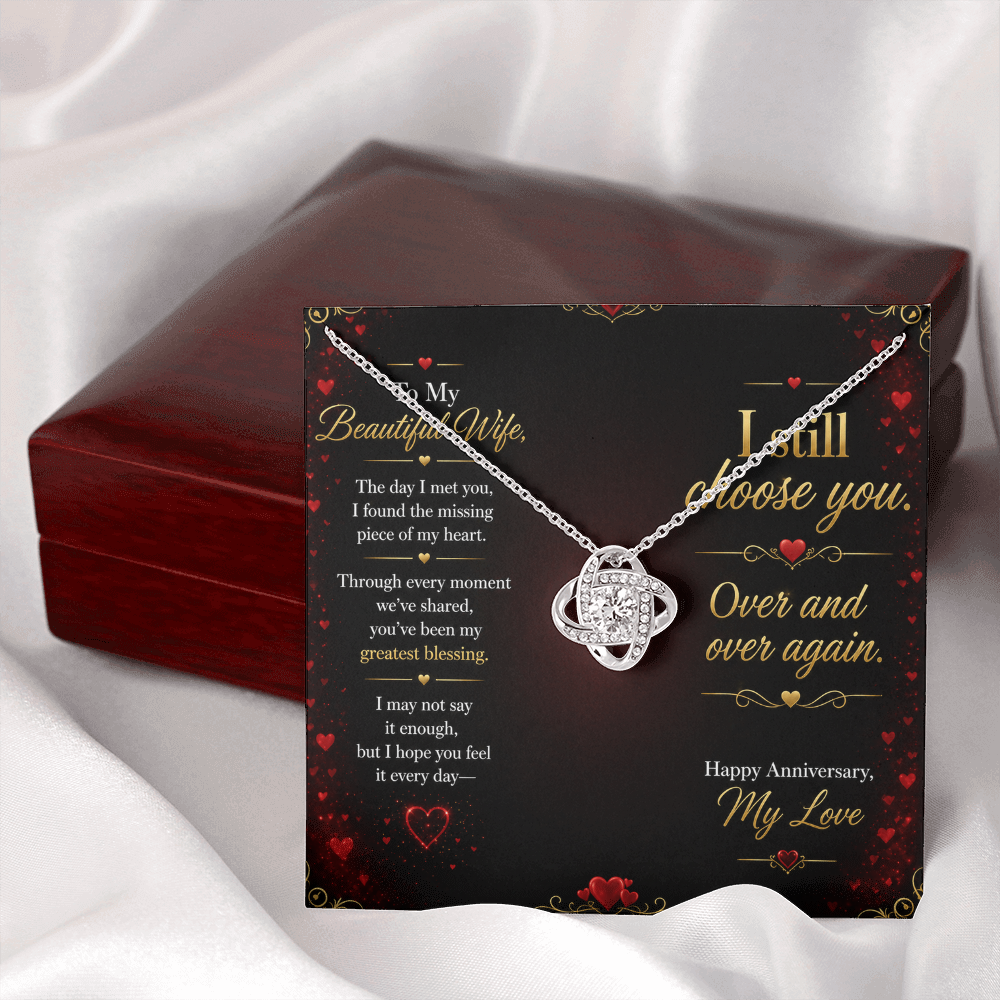 To My Beautiful Wife – “I Still Choose You” Anniversary Necklace Gift