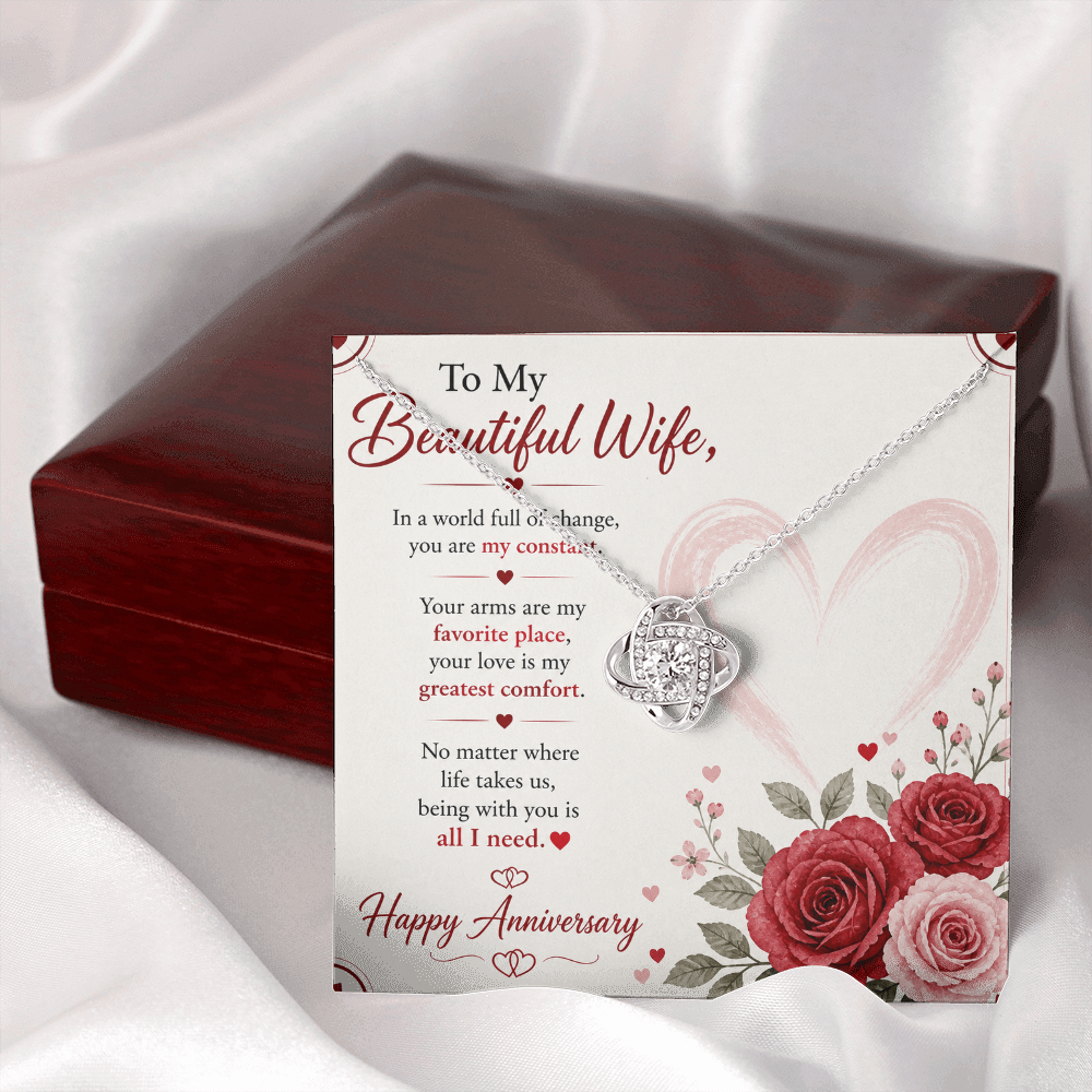 Anniversary Necklace Gift for Wife with Message Card