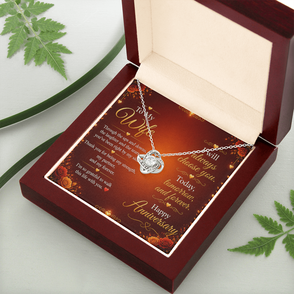 To My Wife – “My Strength, My Forever” Anniversary Necklace Gift