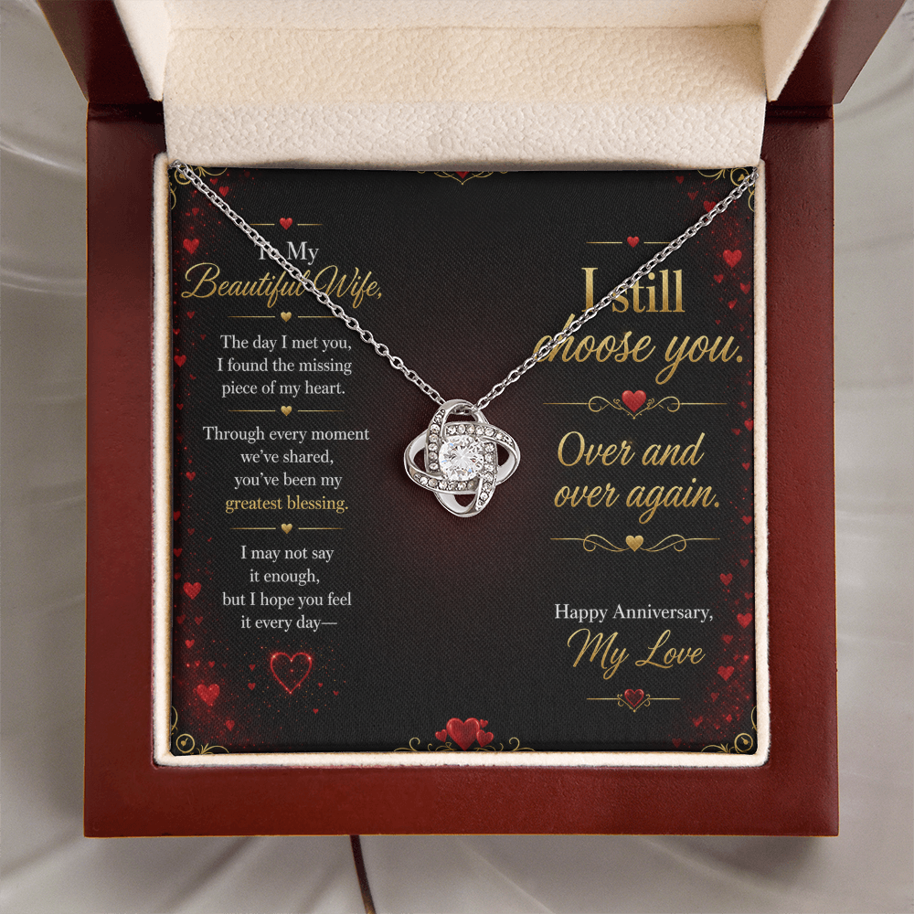 To My Beautiful Wife – “I Still Choose You” Anniversary Necklace Gift