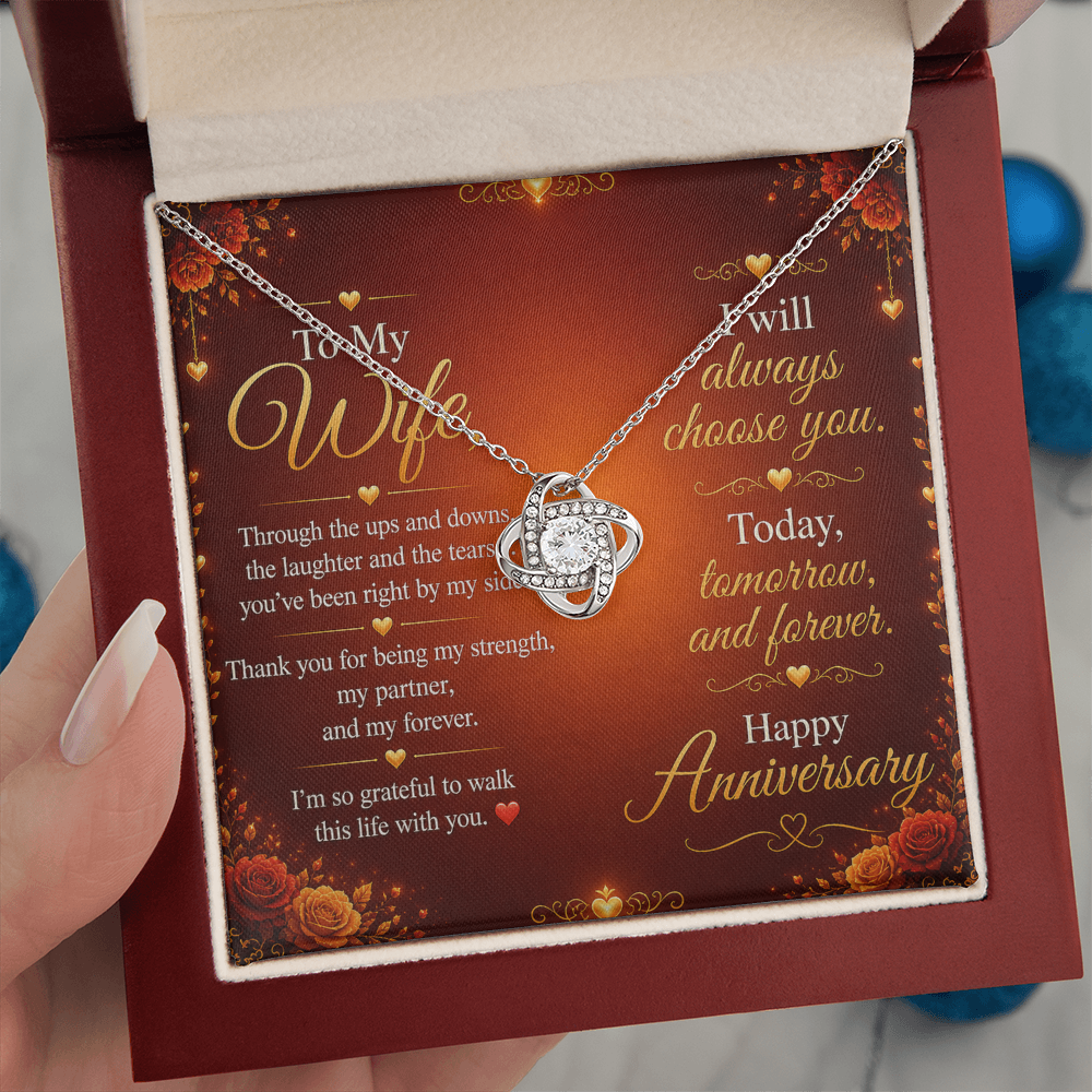 To My Wife – “My Strength, My Forever” Anniversary Necklace Gift