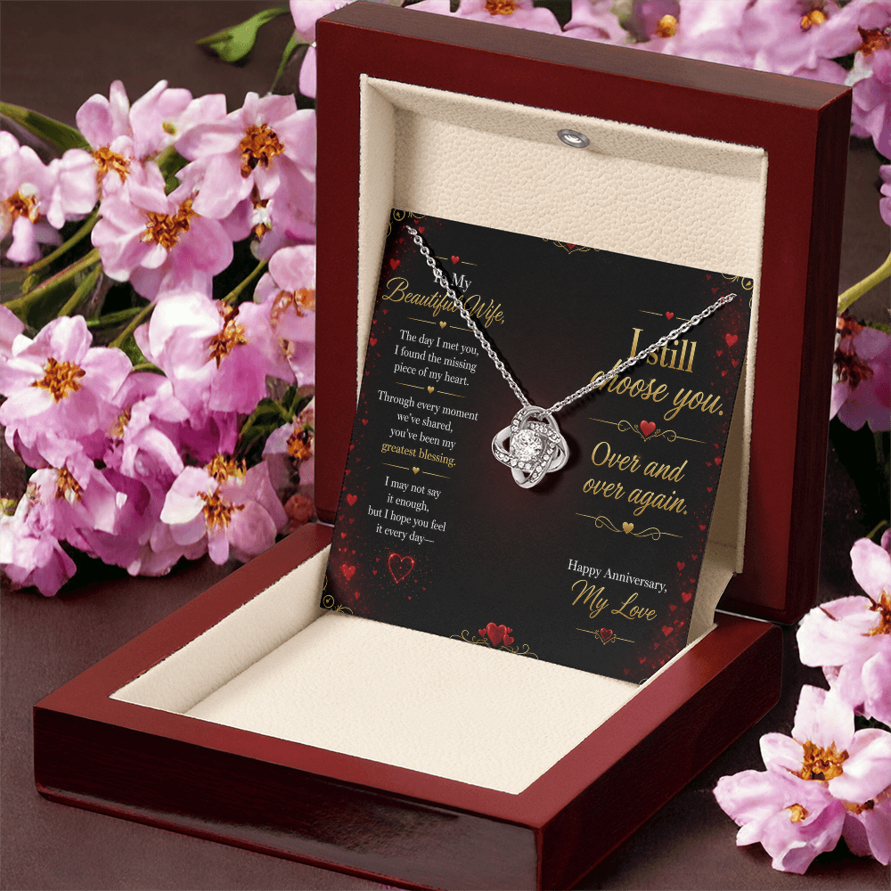 To My Beautiful Wife – “I Still Choose You” Anniversary Necklace Gift