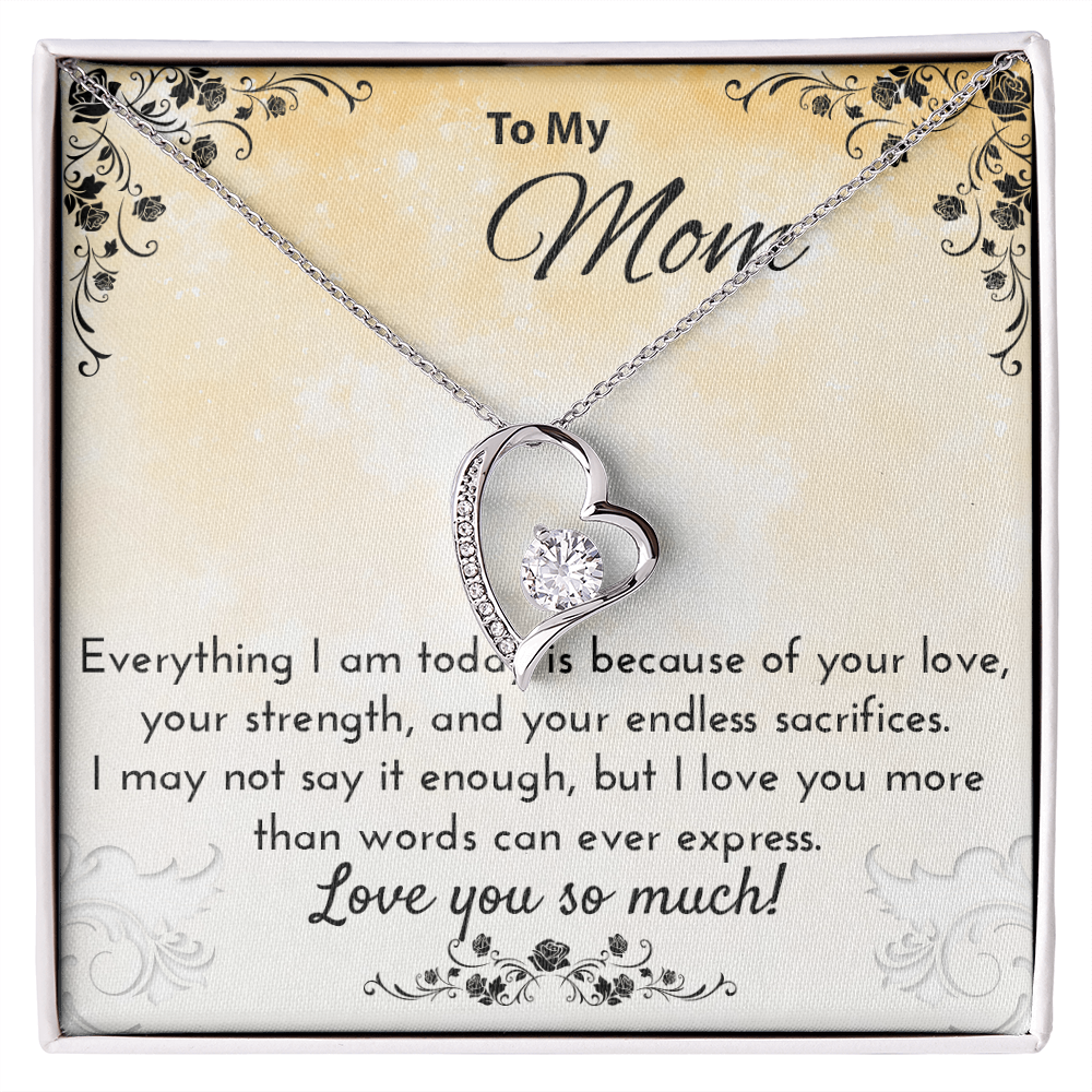 Emotional Necklace Gift for Mom – Heartfelt Jewelry Keepsake with Message Card